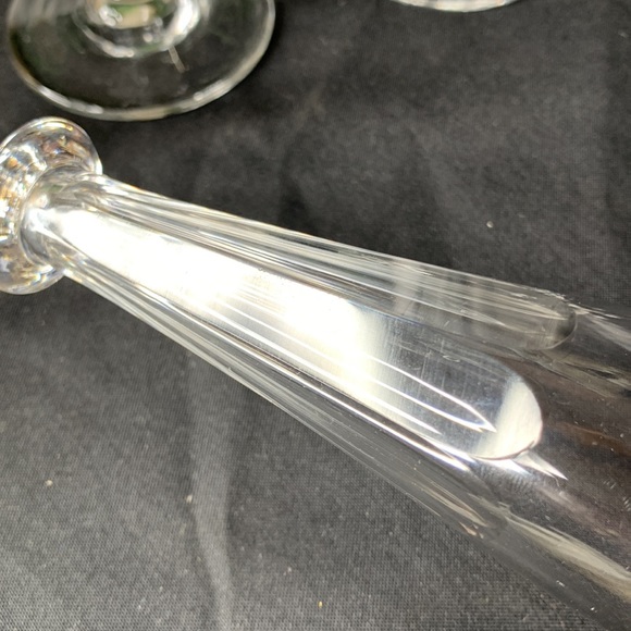 Set of 6 antique mid 19th century cut panel faceted crystal champagne glasses - Picture 11 of 12